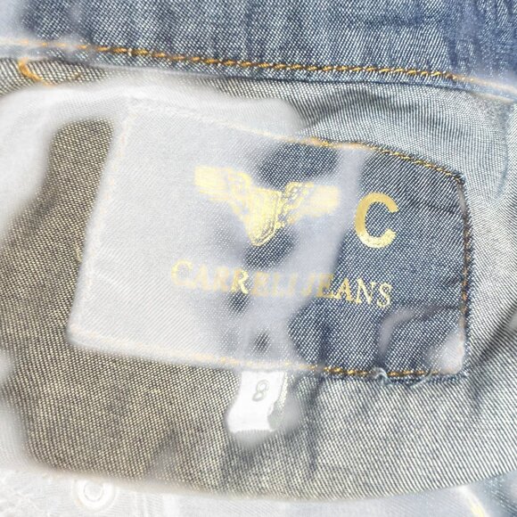 Carreli Jeans Lightweight Denim Sleeveless Snap Front Cotton Dress Size 8 - Picture 5 of 5